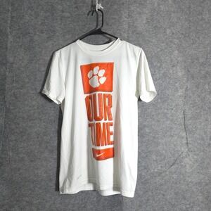 Nike Dri-Fit Clemson Tigers Our Time White Training T-Shirt Men's S NCAA Sports